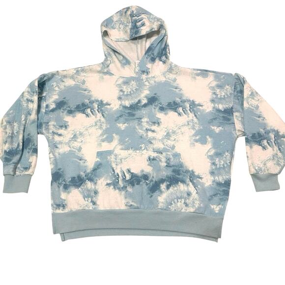Just Be women’s tye dye hoodie sweatshirt size Lg  blue and white. - Picture 2 of 6